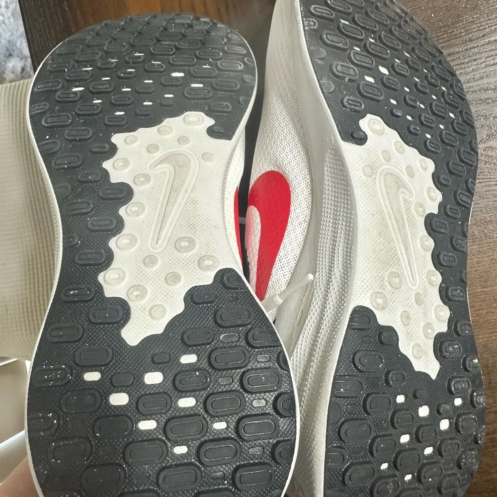 Nike Black‎ and White Sneakers with Red Swoosh
